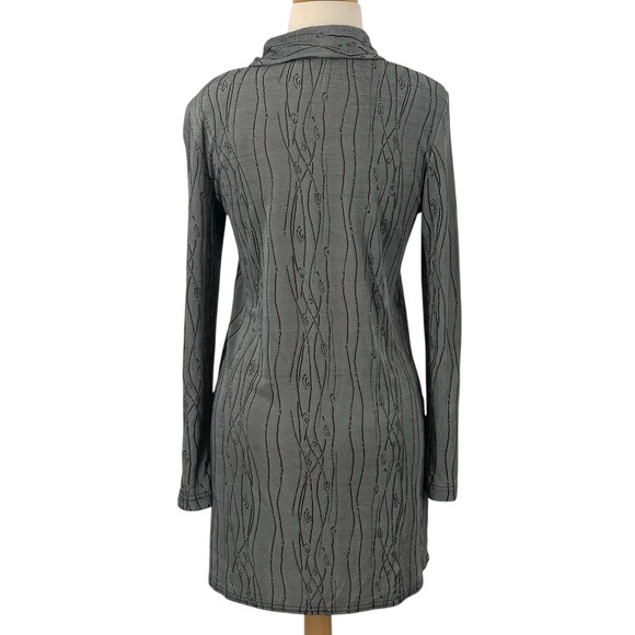 Rabbit Rabbit Rabbit Designs Long Sleeve Button Down Dress/Tunic Gray Abstract 6 - Picture 6 of 9